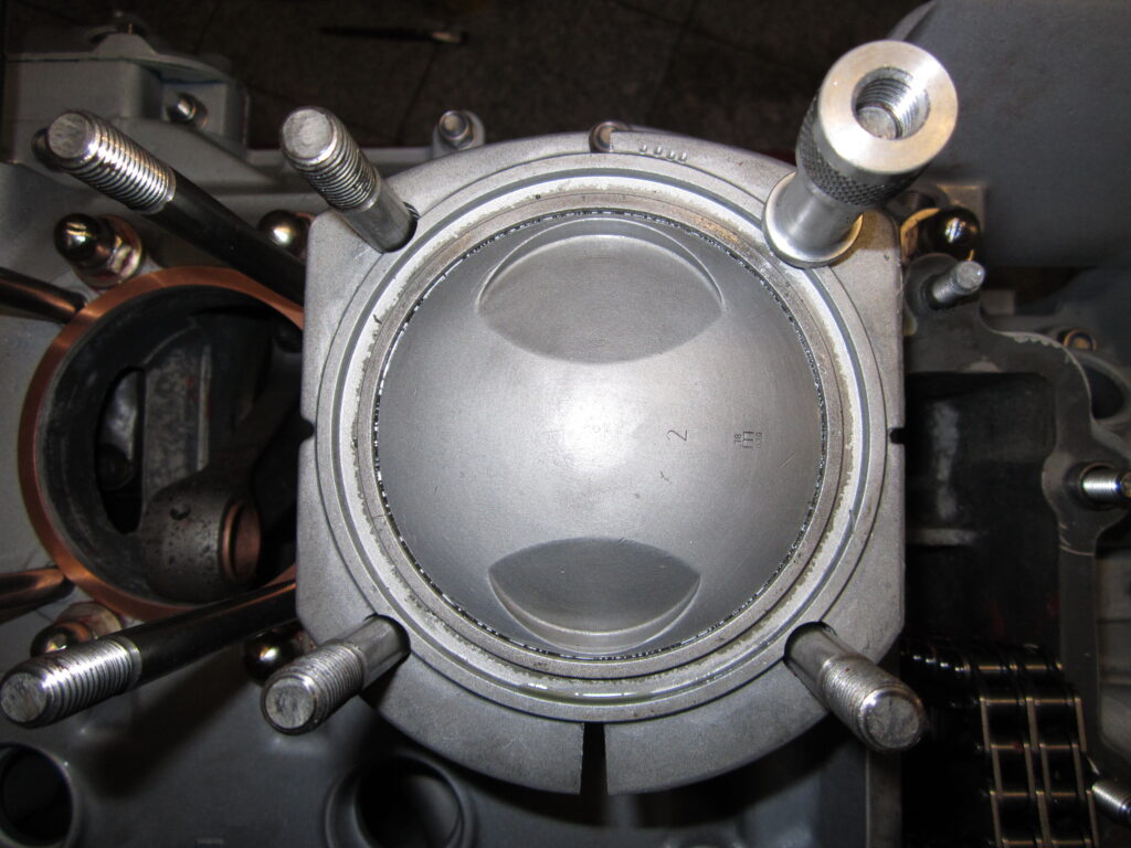 Porsche 911 engine. Close-up of head and cylinder.